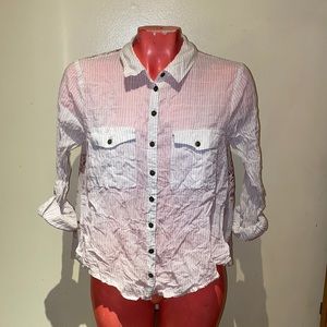 Free People button roll up sleeve top shirt blouse